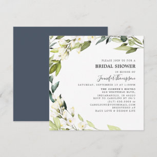 Invitation Eucalyptus Fête des mariées de fleurs blanches