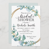 Invitation Eucalyptus Fête des mariées Eternity Gold Ring Inv (Devant / Derrière)