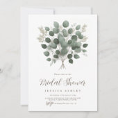 Invitation Eucalyptus Fête des mariées Feuille (Devant)