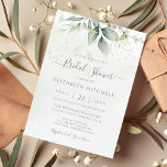 Invitation Eucalyptus Fête des mariées Feuille d'or<br><div class="desc">Belle invitation à la douche nuptiale avec l'aquarelle eucalyptus et feuilles d'or.</div>