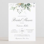 Invitation Eucalyptus Fête des mariées Feuille d'or