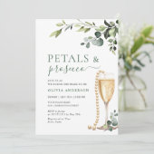 Invitation Eucalyptus Fête des mariées florale PETALS & Prose (Debout devant)