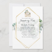 Invitation Eucalyptus Fête des mariées géométrique par courri (Devant)