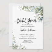 Invitation Eucalyptus Fête des mariées verte Boho Rustique (Devant)