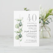 Invitation Eucalyptus fête du 40e anniversaire (Debout devant)