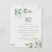 Invitation Eucalyptus fête du 80e anniversaire (Devant)