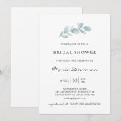 Invitation Eucalyptus feuillage aéré Elégant Fête des mariées (Devant / Derrière)