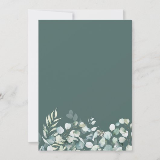 Invitation Eucalyptus Feuille Baby shower de verdure Invitati (Dos)