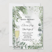 Invitation Eucalyptus Feuille Brunch et Bubbly (Devant)