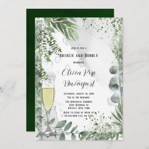 Invitation Eucalyptus Feuille Brunch et Bubbly