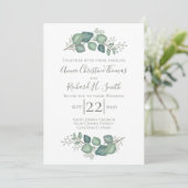 Invitation Eucalyptus Feuille Élégant feuillage vert (Debout devant)