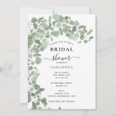 Invitation Eucalyptus Feuille Fête des mariées (Devant)