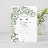 Invitation Eucalyptus Feuille Fête des mariées (Debout devant)