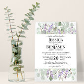 Invitation Eucalyptus Feuille Lavender Fleurs Mariage rustiqu