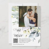 Invitation Eucalyptus Feuille Mariage de verdure QR Code Phot (Dos)