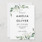 Invitation Eucalyptus Feuille moderne Mariage de verdure (Devant)
