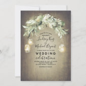 Invitation Eucalyptus Feuille verdure Mariage campagnard rust (Devant)