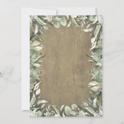 Invitation Eucalyptus Feuille verdure Mariage campagnard rust (Dos)