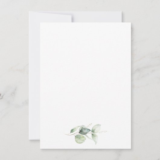 Invitation Eucalyptus Feuille Verdure Mariage rustique (Dos)