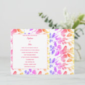 Invitation Eucalyptus Feuilles Art Abstrait rose Mariage mode (Debout devant)