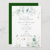 Invitation Eucalyptus feuilles & Fête des mariées de feuillag (Devant / Derrière)