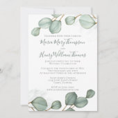 Invitation Eucalyptus Feuilles minimaliste Aquarelle Élégante (Devant)