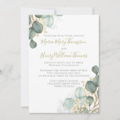 Invitation Eucalyptus Feuilles minimaliste Aquarelle Élégante (Devant)