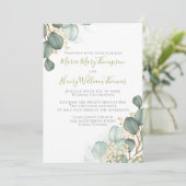 Invitation Eucalyptus Feuilles minimaliste Aquarelle Élégante (Debout devant)