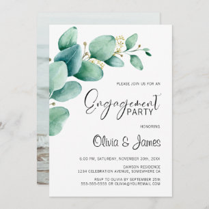Invitation Eucalyptus Feuilles personnalisées