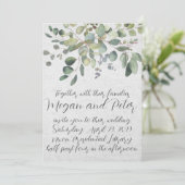 Invitation Eucalyptus Fine Art Calligraphy Style Mariage (Debout devant)