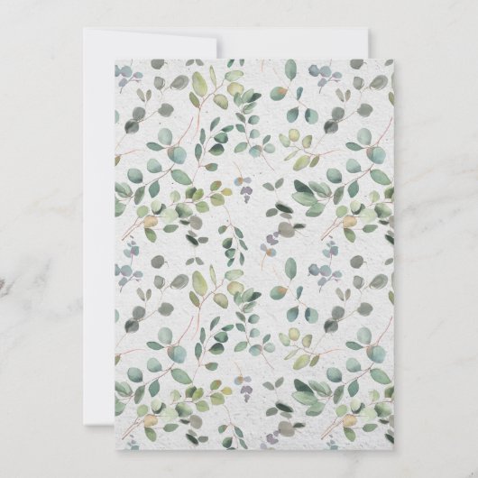 Invitation Eucalyptus Fine Art Calligraphy Style Mariage (Dos)