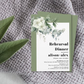 Invitation Eucalyptus, fleurs blanches Dîner de répétition ma