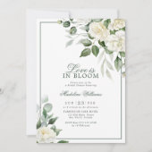 Invitation Eucalyptus Fleurs blanches L'amour est en fleurs D (Devant)
