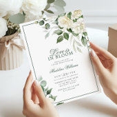 Invitation Eucalyptus Fleurs blanches L'amour est en fleurs D