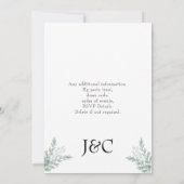 Invitation Eucalyptus Floral Aquarelle Monogramme Fiançailles (Dos)