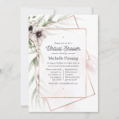 Invitation Eucalyptus Floral Baby shower virtuel géométrique (Devant)