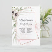 Invitation Eucalyptus Floral Baby shower virtuel géométrique (Debout devant)