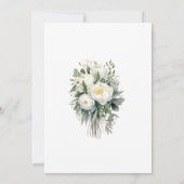 Invitation Eucalyptus Floral Blanc Fête des mariées verte (Dos)