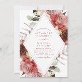 Invitation Eucalyptus floral d'automne mariage de automne (Devant)