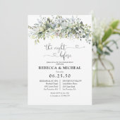 Invitation Eucalyptus Floral La Nuit Avant L'Invitation (Debout devant)