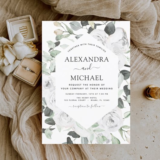 Invitation Eucalyptus Floral Mariage