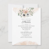 Invitation Eucalyptus Floral Pampas Baby shower de script en  (Devant)