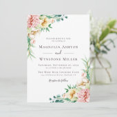 Invitation Eucalyptus Floral Sage Vert Tout en un Mariage (Debout devant)