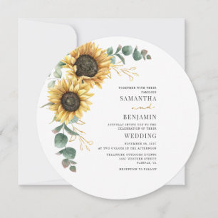 Invitation Eucalyptus Floral Tournesol Mariage