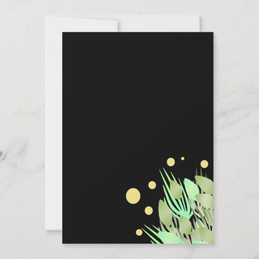 Invitation Eucalyptus floral Vert Mariage noir & or (Dos)