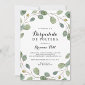 Invitation Eucalyptus Foliage Fête des mariées espagnole (Devant)