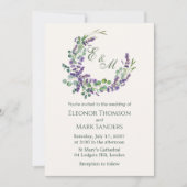 Invitation Eucalyptus Foliage Lavande Mariage (Devant)