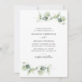 Invitation Eucalyptus Foliage Vert Mariage rustique (Devant)