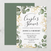 Invitation Eucalyptus Foliage Wreath Couples Douche (Devant / Derrière)