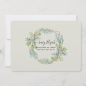 Invitation Eucalyptus Foliage Wreath Virtual Baby Boy Douche (Dos)